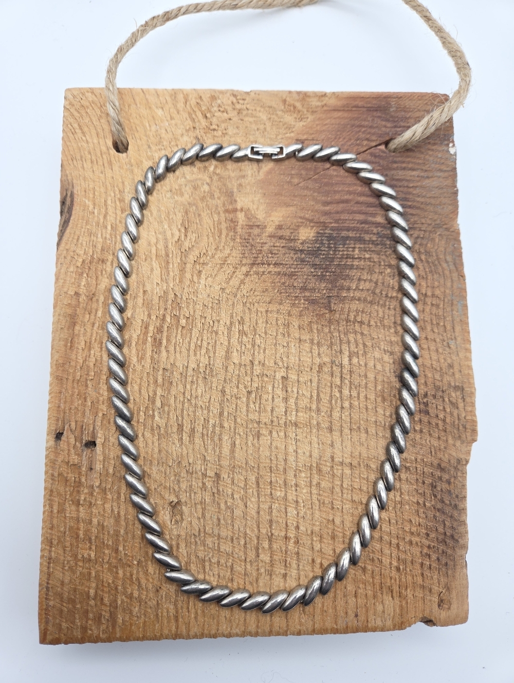 Chunky Link Chain Necklace Silver Tone